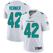 Men's Nike Miami Dolphins #42 Alterraun Verner White Vapor Untouchable Limited Player NFL Jersey