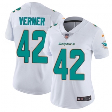 Women's Nike Miami Dolphins #42 Alterraun Verner White Vapor Untouchable Elite Player NFL Jersey