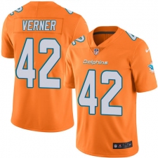 Youth Nike Miami Dolphins #42 Alterraun Verner Limited Orange Rush Vapor Untouchable NFL Jersey
