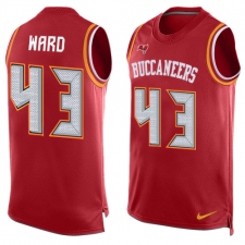 Men's Nike Tampa Bay Buccaneers #43 T.J. Ward Limited Red Player Name & Number Tank Top NFL Jersey