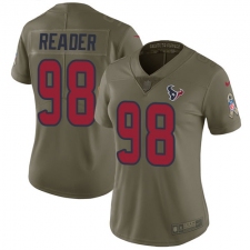 Women's Nike Houston Texans #98 D.J. Reader Limited Olive 2017 Salute to Service NFL Jersey