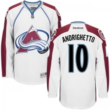Women's Reebok Colorado Avalanche #10 Sven Andrighetto Authentic White Away NHL Jersey