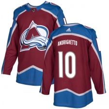 Youth Adidas Colorado Avalanche #10 Sven Andrighetto Authentic Burgundy Red Home NHL Jersey