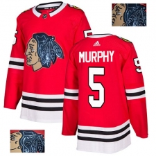 Men's Adidas Chicago Blackhawks #5 Connor Murphy Authentic Red Fashion Gold NHL Jersey