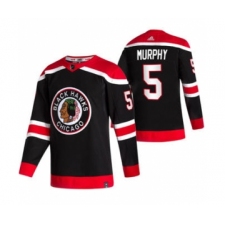 Men's Chicago Blackhawks #5 Connor Murphy Black 2020-21 Reverse Retro Alternate Hockey Jersey