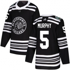 Youth Adidas Chicago Blackhawks #5 Connor Murphy Authentic Black 2019 Winter Classic NHL Jersey