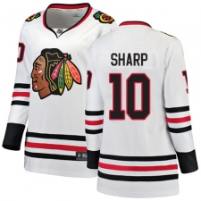 Women's Chicago Blackhawks #10 Patrick Sharp Authentic White Away Fanatics Branded Breakaway NHL Jersey