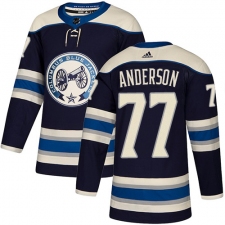 Men's Adidas Columbus Blue Jackets #77 Josh Anderson Premier Navy Blue Alternate NHL Jersey