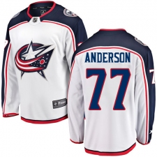 Men's Columbus Blue Jackets #77 Josh Anderson Fanatics Branded White Away Breakaway NHL Jersey