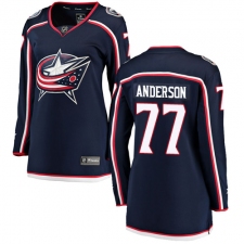 Women's Columbus Blue Jackets #77 Josh Anderson Fanatics Branded Navy Blue Home Breakaway NHL Jersey