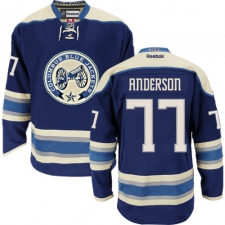 Women's Reebok Columbus Blue Jackets #77 Josh Anderson Authentic Navy Blue Third NHL Jersey