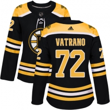 Women's Adidas Boston Bruins #72 Frank Vatrano Authentic Black Home NHL Jersey