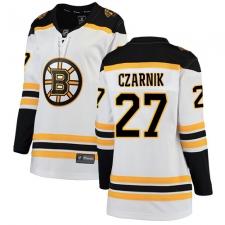 Women's Boston Bruins #27 Austin Czarnik Authentic White Away Fanatics Branded Breakaway NHL Jersey