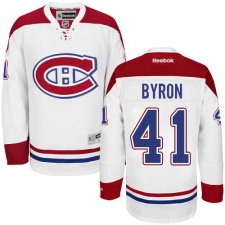 Youth Reebok Montreal Canadiens #41 Paul Byron Authentic White Away NHL Jersey