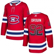 Men's Adidas Montreal Canadiens #92 Jonathan Drouin Authentic Red Drift Fashion NHL Jersey