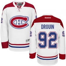 Men's Reebok Montreal Canadiens #92 Jonathan Drouin Authentic White Away NHL Jersey