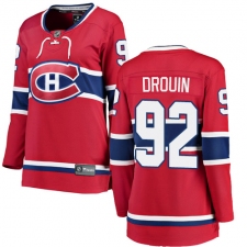 Women's Montreal Canadiens #92 Jonathan Drouin Authentic Red Home Fanatics Branded Breakaway NHL Jersey