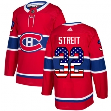 Men's Adidas Montreal Canadiens #32 Mark Streit Authentic Red USA Flag Fashion NHL Jersey