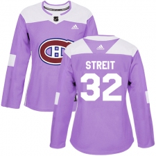 Women's Adidas Montreal Canadiens #32 Mark Streit Authentic Purple Fights Cancer Practice NHL Jersey