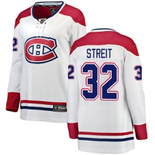 Women's Montreal Canadiens #32 Mark Streit Authentic White Away Fanatics Branded Breakaway NHL Jersey