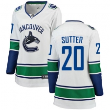 Women's Vancouver Canucks #20 Brandon Sutter Fanatics Branded White Away Breakaway NHL Jersey
