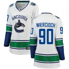 Women's Vancouver Canucks #90 Patrick Wiercioch Fanatics Branded White Away Breakaway NHL Jersey