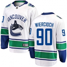 Youth Vancouver Canucks #90 Patrick Wiercioch Fanatics Branded White Away Breakaway NHL Jersey