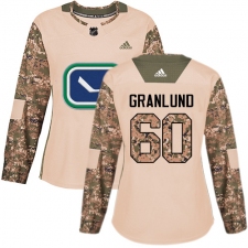 Women's Adidas Vancouver Canucks #60 Markus Granlund Authentic Camo Veterans Day Practice NHL Jersey