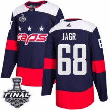 Men's Adidas Washington Capitals #68 Jaromir Jagr Authentic Navy Blue 2018 Stadium Series 2018 Stanley Cup Final NHL Jersey