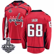 Men's Washington Capitals #68 Jaromir Jagr Fanatics Branded Red Home Breakaway 2018 Stanley Cup Final NHL Jersey