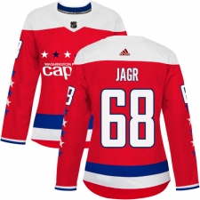 Women's Adidas Washington Capitals #68 Jaromir Jagr Authentic Red Alternate NHL Jersey