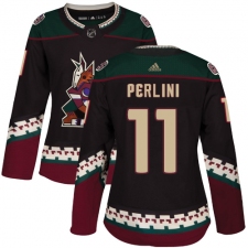 Women's Adidas Arizona Coyotes #11 Brendan Perlini Authentic Black Alternate NHL Jersey