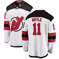 Men's New Jersey Devils #11 Brian Boyle Fanatics Branded White Away Breakaway NHL Jersey