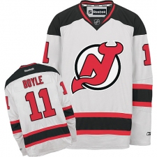Men's Reebok New Jersey Devils #11 Brian Boyle Authentic White Away NHL Jersey