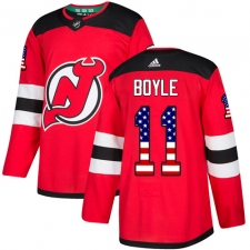 Youth Adidas New Jersey Devils #11 Brian Boyle Authentic Red USA Flag Fashion NHL Jersey