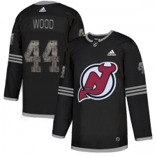 Men's Adidas New Jersey Devils #44 Miles Wood Black Authentic Classic Stitched NHL Jersey