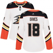 Women's Adidas Anaheim Ducks #18 Patrick Eaves Authentic White Away NHL Jersey