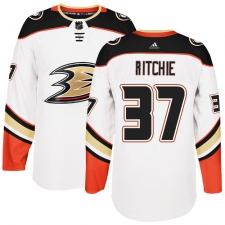 Men's Adidas Anaheim Ducks #37 Nick Ritchie Authentic White Away NHL Jersey