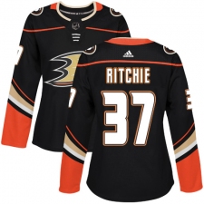 Women's Adidas Anaheim Ducks #37 Nick Ritchie Authentic Black Home NHL Jersey