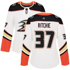 Women's Adidas Anaheim Ducks #37 Nick Ritchie Authentic White Away NHL Jersey