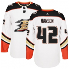 Men's Adidas Anaheim Ducks #42 Josh Manson Authentic White Away NHL Jersey