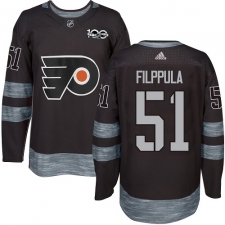 Men's Adidas Philadelphia Flyers #51 Valtteri Filppula Premier Black 1917-2017 100th Anniversary NHL Jersey