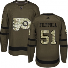 Men's Adidas Philadelphia Flyers #51 Valtteri Filppula Premier Green Salute to Service NHL Jersey