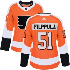 Women's Adidas Philadelphia Flyers #51 Valtteri Filppula Premier Orange Home NHL Jersey