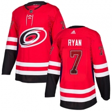 Men's Adidas Carolina Hurricanes #7 Derek Ryan Authentic Red Drift Fashion NHL Jersey