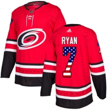 Men's Adidas Carolina Hurricanes #7 Derek Ryan Authentic Red USA Flag Fashion NHL Jersey