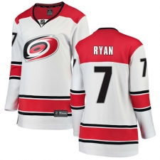 Women's Carolina Hurricanes #7 Derek Ryan Authentic White Away Fanatics Branded Breakaway NHL Jersey