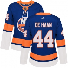 Women's Adidas New York Islanders #44 Calvin de Haan Premier Royal Blue Home NHL Jersey