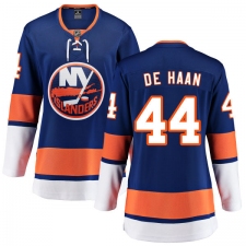Women's New York Islanders #44 Calvin de Haan Fanatics Branded Royal Blue Home Breakaway NHL Jersey