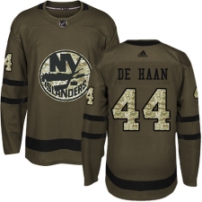Youth Adidas New York Islanders #44 Calvin de Haan Authentic Green Salute to Service NHL Jersey